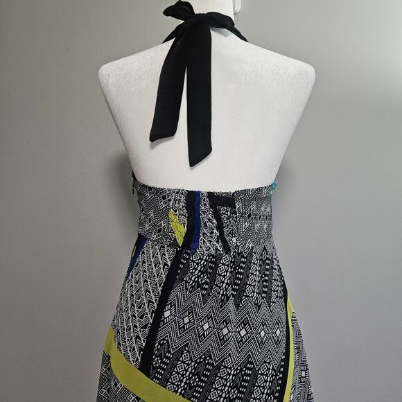 Promod‎ Halter Maxi Dress Size S Boho Smocked Festival Summer - Picture 5 of 11